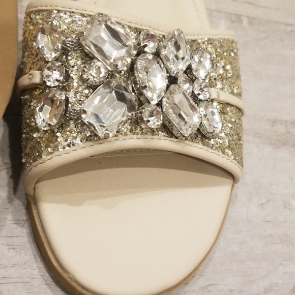💕ALDO💕 Brodkin Jewel Slide Slipper Sandal Flats Silver 8 NEW IN BOX - Picture 6 of 8